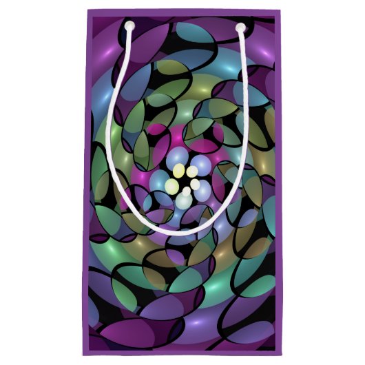 Kleurrijke Bewegingen Abstracte Trippy Fractal Art Klein Cadeauzakje (Voorkant)