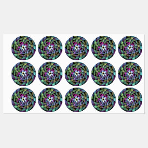 Kleurrijke Bewegingen Abstracte Trippy Fractal Art Labels