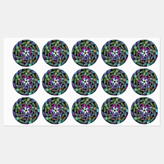 Kleurrijke Bewegingen Abstracte Trippy Fractal Art Labels (Vel)