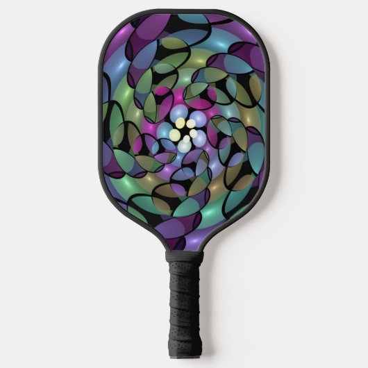 Kleurrijke Bewegingen Abstracte Trippy Fractal Art Pickleball Paddle (Voorkant)
