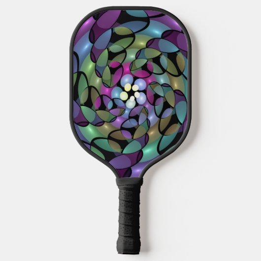 Kleurrijke Bewegingen Abstracte Trippy Fractal Art Pickleball Paddle (Achterkant)