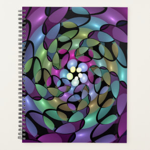 Kleurrijke Bewegingen Abstracte Trippy Fractal Art Planner