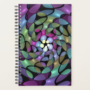 Kleurrijke Bewegingen Abstracte Trippy Fractal Art Planner