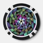 Kleurrijke Bewegingen Abstracte Trippy Fractal Art Poker Chips (Achterkant)