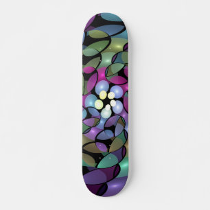 Kleurrijke Bewegingen Abstracte Trippy Fractal Art Skateboard