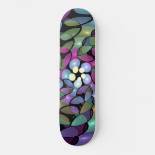 Kleurrijke Bewegingen Abstracte Trippy Fractal Art Skateboard