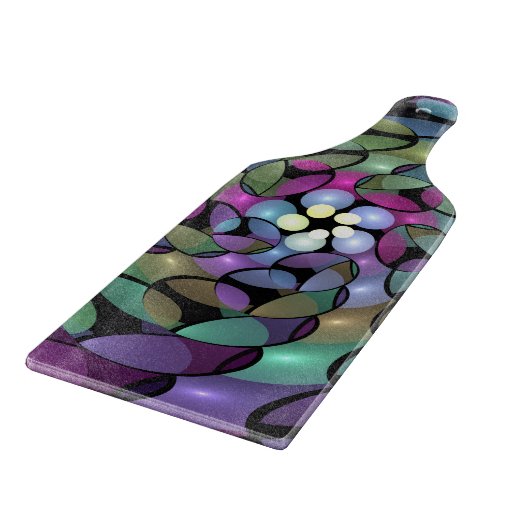 Kleurrijke Bewegingen Abstracte Trippy Fractal Art Snijplank (Hoek)