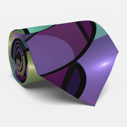 Kleurrijke Bewegingen Abstracte Trippy Fractal Art Stropdas (Opgerold)