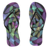 Kleurrijke Bewegingen Abstracte Trippy Fractal Art Teenslippers (Voetbed)