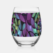 Kleurrijke Bewegingen Abstracte Trippy Fractal Art Wijnglas Zonder Voet (Links)