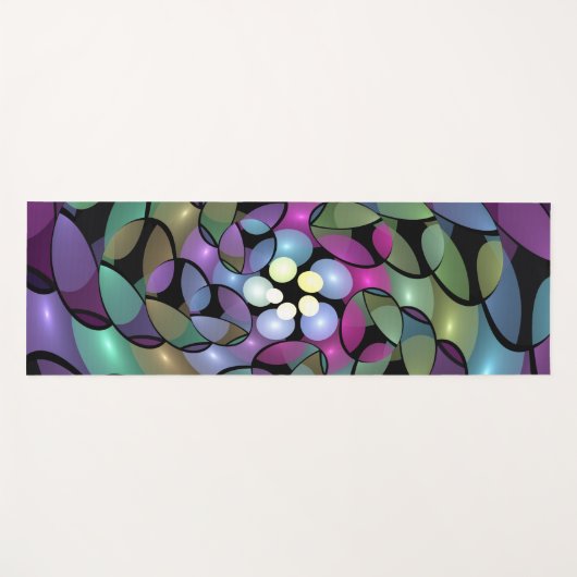 Kleurrijke Bewegingen Abstracte Trippy Fractal Art Yogamat (Voorkant (horizontaal))