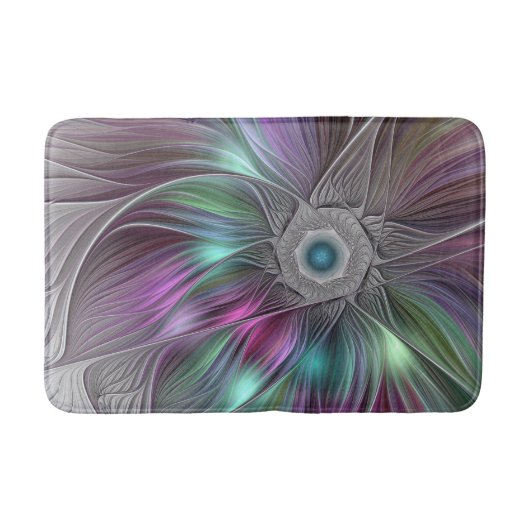 Kleurrijke Big Flower Abstract Trippy Fractal Art Badmat (Voorkant)