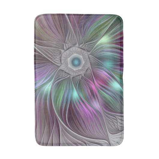 Kleurrijke Big Flower Abstract Trippy Fractal Art Badmat (Voorkant Verticaal)