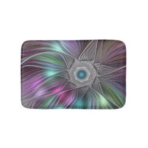 Kleurrijke Big Flower Abstract Trippy Fractal Art Badmat