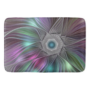 Kleurrijke Big Flower Abstract Trippy Fractal Art Badmat