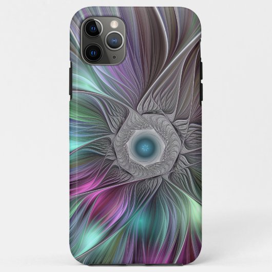 Kleurrijke Big Flower Abstract Trippy Fractal Art Case-Mate iPhone Case (Achterkant)