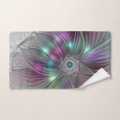 Kleurrijke Big Flower Abstract Trippy Fractal Art Handdoek (Handdoek)