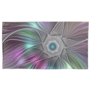 Kleurrijke Big Flower Abstract Trippy Fractal Art Kussensloop