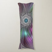 Kleurrijke Big Flower Abstract Trippy Fractal Art Lichaamskussen (Voorkant Verticaal)