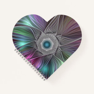 Kleurrijke Big Flower Abstract Trippy Fractal Art Notitieboek