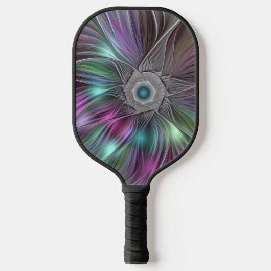Kleurrijke Big Flower Abstract Trippy Fractal Art Pickleball Paddle (Voorkant)