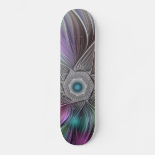 Kleurrijke Big Flower Abstract Trippy Fractal Art Skateboard