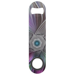 Kleurrijke Big Flower Abstract Trippy Fractal Art Speed Flessenopener