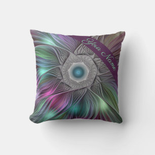 Kleurrijke Big Flower Abstracte Trippy Fractal Naa Kussen