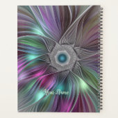 Kleurrijke Big Flower Abstracte Trippy Fractal Naa Planner (Achterkant)