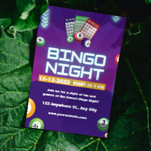 Kleurrijke Bingo Leuke Nacht Nodig Fundraiser uit Kaart