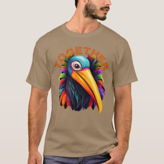 Kleurrijke Bird Art Vibrantogether Bird Design fam T-shirt