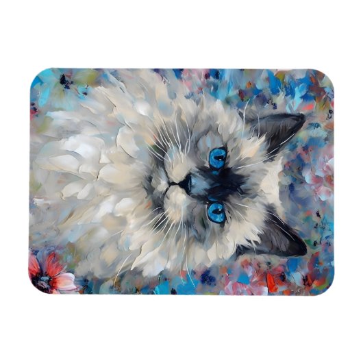 Kleurrijke Birman Cat Magneet (Horizontaal)