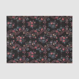 Kleurrijke Black Boho Floral Tissuepapier