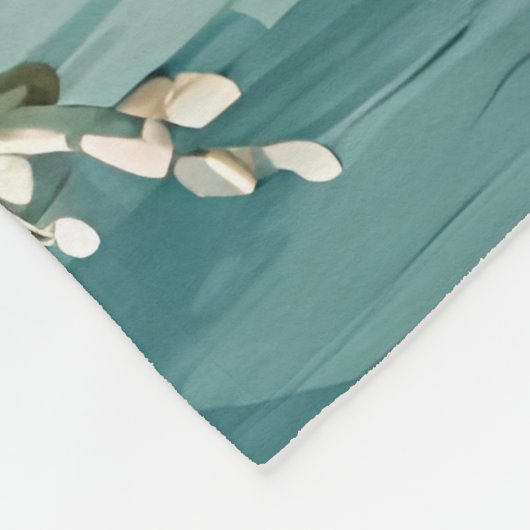 Kleurrijke Bladeren Bloemen Abstract Blauwgroen Bl Fleece Deken (Hoek)