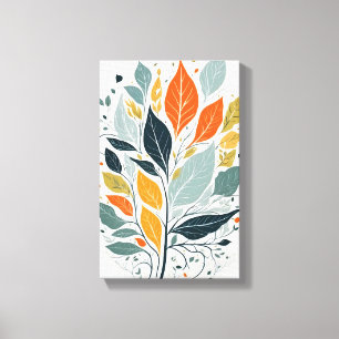 Kleurrijke bladeren canvas afdruk