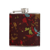 Kleurrijke bladeren en bloemen tegen camouflage heupfles (Voorkant)