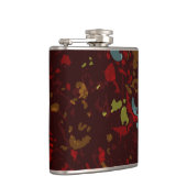 Kleurrijke bladeren en bloemen tegen camouflage heupfles (Rechts)