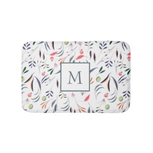 Kleurrijke bladeren en veren badmat