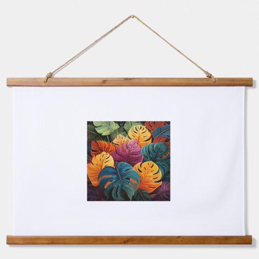 Kleurrijke bladeren Hout Topped wandtapijt Hangend Wandkleed (Voorkant)