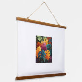 Kleurrijke bladeren Hout Topped wandtapijt Hangend Wandkleed (Gebogen)