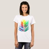 Kleurrijke bladeren minimalistisch Vrouwen Basic T T-shirt (Voorkant volledig)