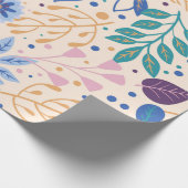 Kleurrijke bladeren Modern Foliage Patroon Cadeaupapier (Hoek)