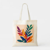 Kleurrijke Bladeren schilderen minimalistische Can Tote Bag (Achterkant)