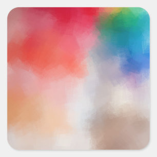 Kleurrijke blanco Sjabloon Trendy roze rood geel Vierkante Sticker