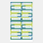 Kleurrijke blauw groen eenvoudige kinderen naam labels (Vel)