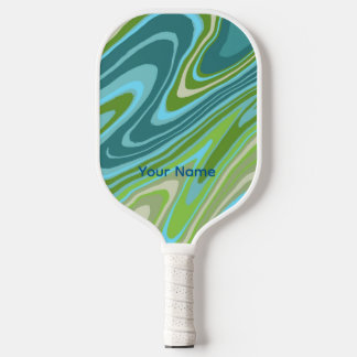 Kleurrijke blauwe en groene abstracte pickleball-p pickleball paddle