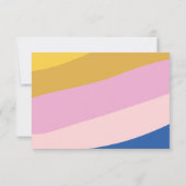 Kleurrijke blauwe gele roze strepen, speciaal gepe bedankkaart (Achterkant)