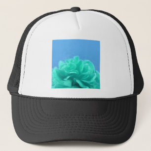 Kleurrijke blauwe groene Floral Trucker Pet