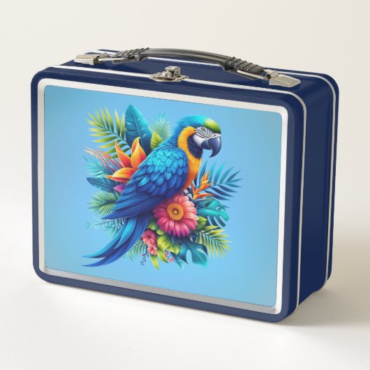 Kleurrijke, blauwe tropische ara (Voorkant)