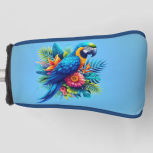 Kleurrijke, blauwe tropische ara golfheadcover